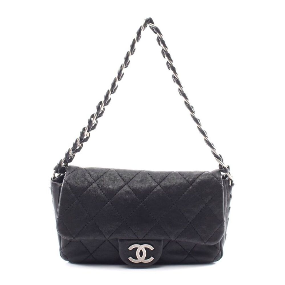 Chanel Caviar Skin Shoulder Bag Black